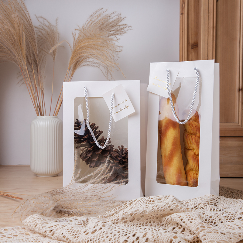 Flower gift paper bag with PVC window