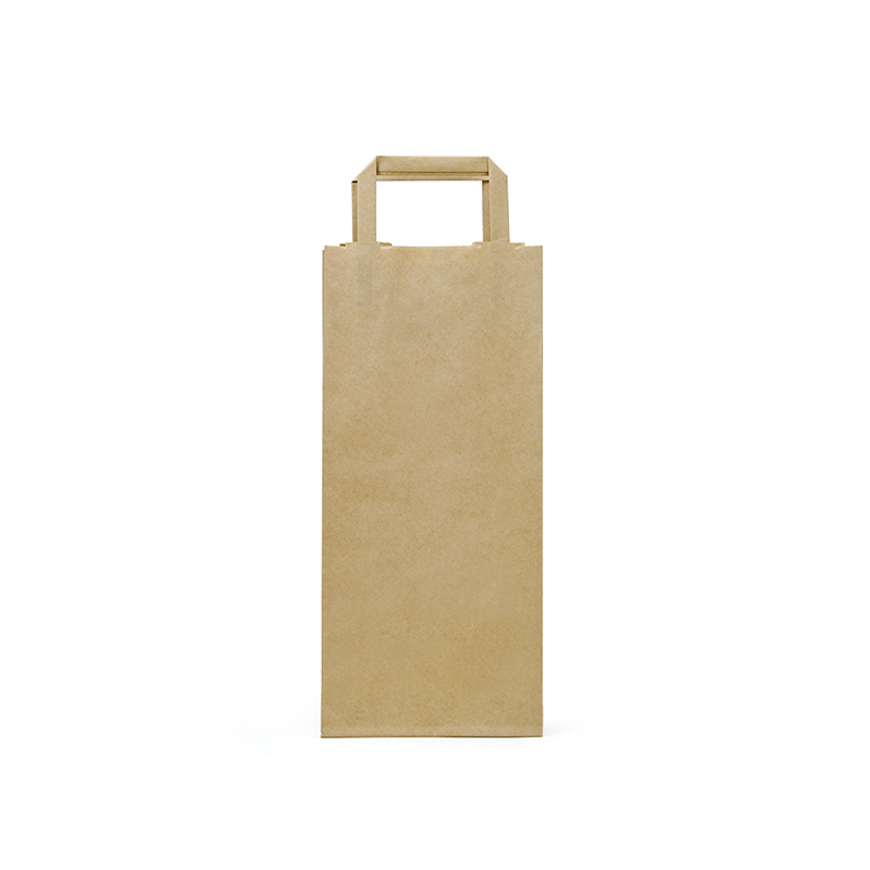 Kraft flat handle bottle bag