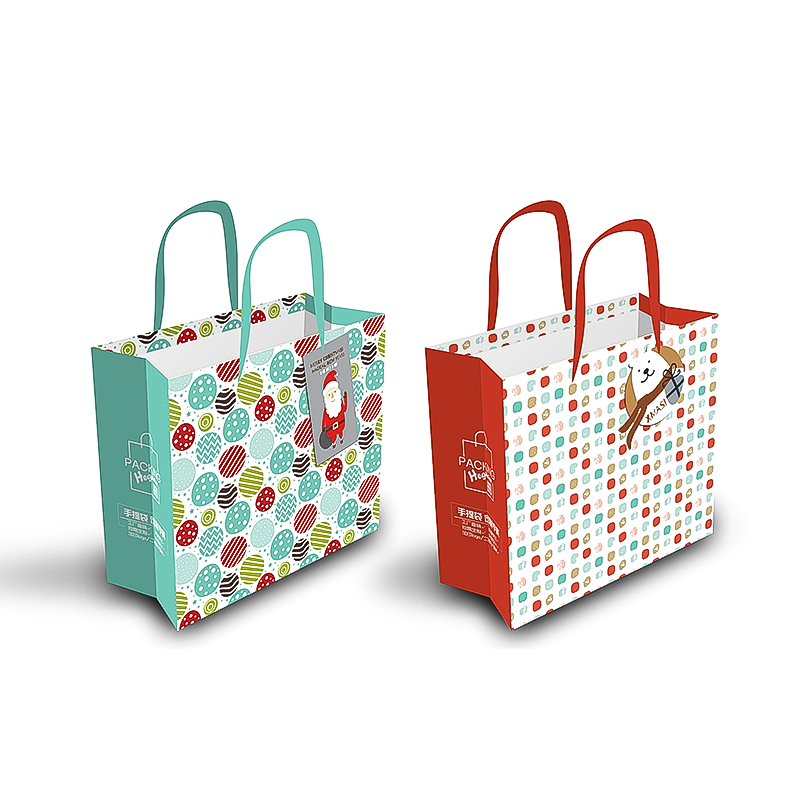 Premium color glitter spot christmas carrier bag
