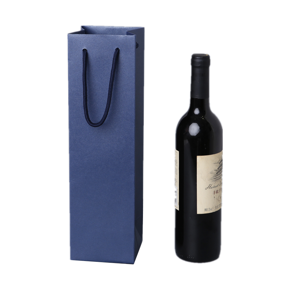 Eco-friendly brand logo 250gsm Kraft bottle single wine paper bag